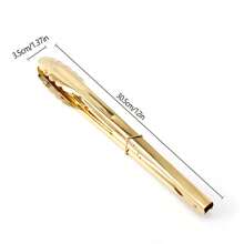 1pc Easy Grip Gold Tongs, Stainless Steel Food Tongs For Household
