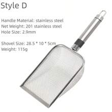 Pala para residuos de Gato, largo, pala de Metal de acero inoxidable, filtro de, pala para basura, herramienta de limpieza para mascotas, suministros para gatos - C - Ver 2