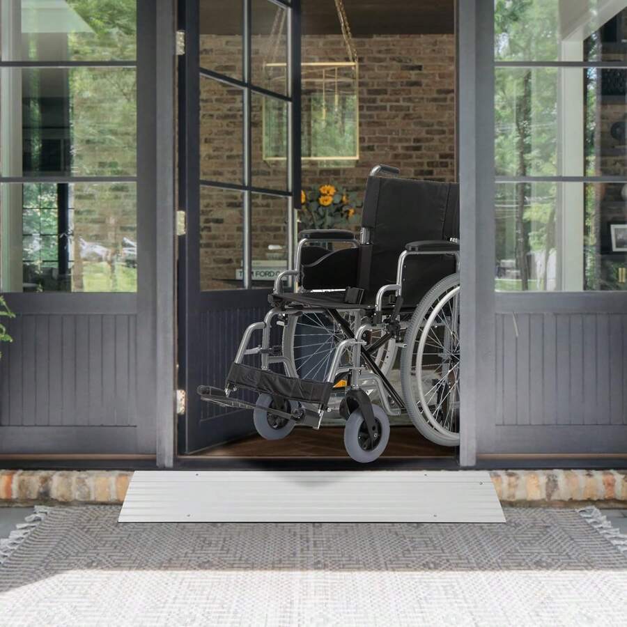 Threshold Ramp With 700 LB Capacity For Wheelchairs,Aluminum Alloy Entry Ramp For Home Doorways - 4" Rise - 查看 1