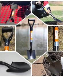 Ashman Short Handle Digging Shovel (6 Pack) Kids Beach Shovel, Shovel For Digging 27-Inch With Sturdy Blade, Small Garden Shovel, Kids Snow Shovel, Shovels For Gardening With D- Handle Gardening Tools - Cam, Đen - Xem 8