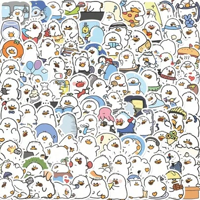 100pcs Cute Original Duck Doodle Sticker Set,School Supplies,Back To School