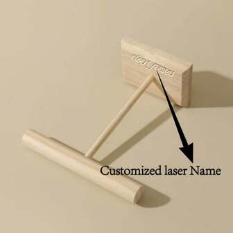 1pc Customized Jewelry Display Stand For Earrings, Hair Ties, Bracelets, Decorations, Wooden Hanging Rack, Includes Custom Text