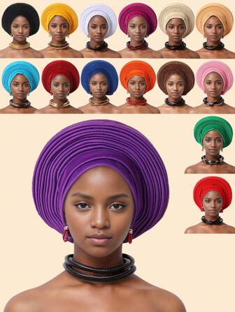 Nigeria Head Ties Wedding Party Headgear Elegant African Headtie Turban Already Made Women's Auto Gele Female Head Wraps