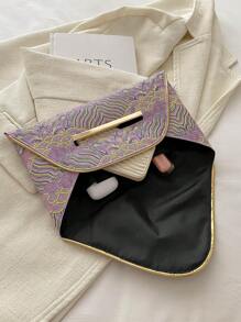 Elegant Vintage Cloud Pattern Minimalist Envelope Clutch Bag, Fashionable Clutch Bags For Woman