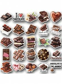 SCXXBSW 50 قطعة ملصقات كرتون شوكولاتة غرافيتي زخرفية للكؤوس المائية والدفاتر والأمتعة، ملصقات مقاومة للماء - متعدد الألوان - مشاهدة 8