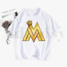 Maluma Hawai Reggaeton Singer Tshirt Hip Hop Girl Print Top Tees Harajuku Tshirts Fashion Summer T-Shirt - 白色 - 查看 1