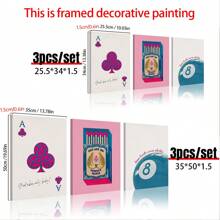 Bộ 3 tranh in hộp diêm màu nước, áp phích vải canvas diêm hợp thời trang, tranh tường hộp diêm cổ điển, tranh in thẩm mỹ màu hồng vui nhộn cho trang trí nhà chung cư - Nhiều màu - Xem 8