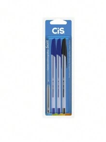 Caneta Esferográfica Scrit 1 mm, Azul/Preto, Blister, Pacote de 3 Visite a loja CIS - Conjuntos - Visão 1