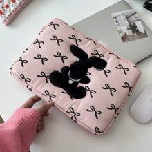 1 件韩版 Ins 风格蝴蝶结可爱小黑熊小兔子平板电脑包 11/13 英寸笔记本电脑内包，防震防摔 - 彩色 - 查看 9