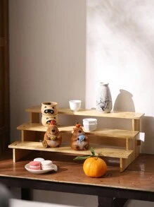 3-Tier Bamboo Storage Rack, Baking Dessert Stand, Seasoning Bottles Holder, Kitchen Desktop Organizer, Disassemblable, Ideal For Storing Holiday Sweets, Snacks, Bakery Display, Gift Option - Bamboo - View 9