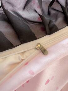 2/3 件蕾丝边羽绒被套（无填充物）（1 个羽绒被套 + 1/2 个枕套），家纺床上用品套装，轻便透气，适合卧室使用 - 浅粉 - 查看 8