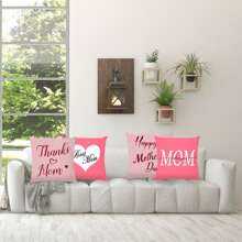 4pcs Valentine's Day Love Linen Pillow Case - Pink - View 8