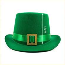 帕特里克节高顶礼帽，丘比特服装妖精帽绿色帽子带扣男女成人圣帕特里克节爱尔兰派对配饰游行绿帽子，舞会帽，派对装饰帽，派对 COS 道具 - 彩色 - 查看 16