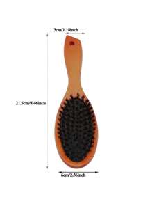 1 Peça Escova de Cerdas Naturais Pente Anti-Estático Oval Para Penteado Escova de Cabelo Com Cabo de Madeira Para Mulheres e Homens, Pente de Faia Natural Escova de Cabelo Para Cabelos Cacheados, Grossos, Longos, Secos e Úmidos, Desembaraçador, Escovas de Massagem