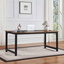 Computer Table Large Office Desk Game Table Writing Desk Workbench Various Sizes Available Home Office Study Modern Simple Wooden Table Thigh Space Metal Frame Rustic