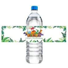30 etiquetas personalizadas para botellas de agua de cumpleaños con diseño de dinosaurios, pegatinas temáticas de dinosaurios y animales personalizadas para decoraciones de fiesta de baby shower - Multicolor - Ver 12