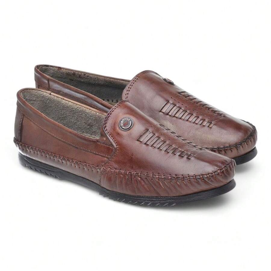 Men's Genuine Leather Moccasins For Everyday Use - 103 哈瓦那 - 查看 1