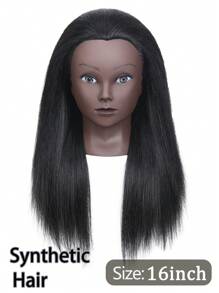 DUOZIMEI 带真人头发的模特头 14 英寸模特头 模特头 真人头发训练头 娃娃头 娃娃头 用于练习造型 配有免费夹具 - 彩色 - 查看 11