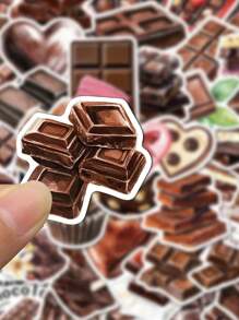 SCXXBSW 50 قطعة ملصقات كرتون شوكولاتة غرافيتي زخرفية للكؤوس المائية والدفاتر والأمتعة، ملصقات مقاومة للماء - متعدد الألوان - مشاهدة 5