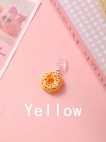 1pc Food Dessert Donut Cake Style Anti-Dust Plug Compatible With IPhone, Android, Lightning, Type-C Ports, Resin Decor - Clear - View 18