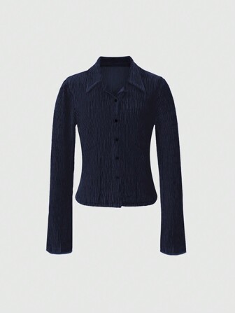 女士纯色紧身罗纹针织衬衫，喇叭袖，Y2K 时尚风格，适合春夏秋季休闲度假和日常休闲/通勤穿着