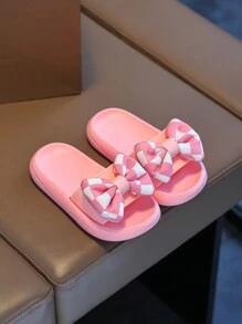 Children's Summer Sandals Slippers, Bowknot Decor, Cute Girl Style, Indoor & Outdoor Wear