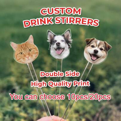 Akryl omrörarpinnar för husdjur till bröllop, cocktailomrörare för husdjur till bröllop, drinkomrörare för hundar till bröllop, bröllopsswizzle, present till pappa