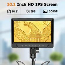 BEBANG 10.1" LCD Digital Microscope 1200x For Adults3024P Coin Microscope Magnifier 12MP Soldering Microscope With PC View Compatible With OS Windows 32GB SD Card White - white-10.1inches - View 5