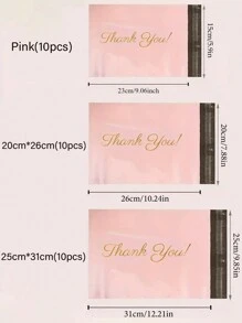 10 pezzi Sacchetti regalo con sigillo di ringraziamento rosa, sacchetti multifunzionali per spedizione, sacchetti regalo di alta qualità, sacchetti decorativi per regali, vestiti, scarpe, adatti per feste, matrimoni e confezioni per piccole imprese, San Valentino