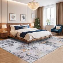 Washable Living Room Rug Modern Abstract Rug Non Slip Rug Foldable Indoor Rug Low Pile Stain Resistant Carpet For Dining Room Laundry Room Bedroom