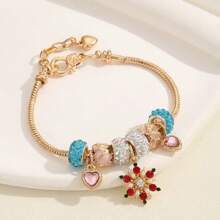 时尚心形和雪花吊坠优雅手链多功能珠宝配饰 - 彩色 - 查看 9