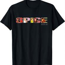 Camiseta con el logotipo oficial de las Spice Girls, corte clásico, cuello redondo, manga corta, color negro - Negro - Ver 1
