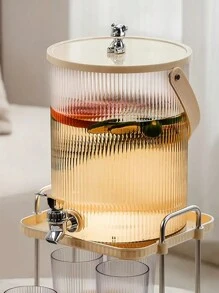 1 pièce Distributeur de boissons en PC robuste avec robinet - Distributeur de boissons transparent résistant à la chaleur pour les fêtes, les mariages et les boissons d'été, groupe d'âge idéal de 14 ans et plus pour une utilisation domestique et en cuisine, cadeau parfait, seau à glaçons/seau rafraîchisseur de boissons, décoration de fête, anniversaire, pour l'extérieur, le camping