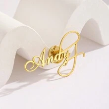 1pc Personalized Stainless Steel Custom Name Letter Brooch, Initials Brooch Pin, Women's Fashion Accessories For Clothing, Perfect Gift For Women