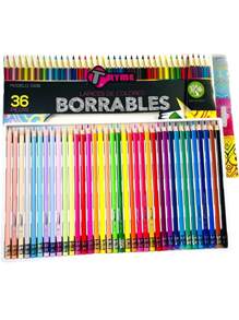 24-36 lápices de colores borrables, colores clásicos pastel y neón para el regreso a clases