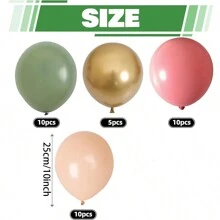 35 Stück salbeigrüne rosa Ballons, salbeigrüne und staubige rosa Metallgold Ballons, olivgrüne Goldballons, geeignet für Geburtstag Dschungel Wald Party Dekoration