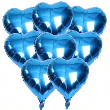 10 Balão Coração Metalizado 22cm 10 Polegadas - Azul Escuro - Visão 1