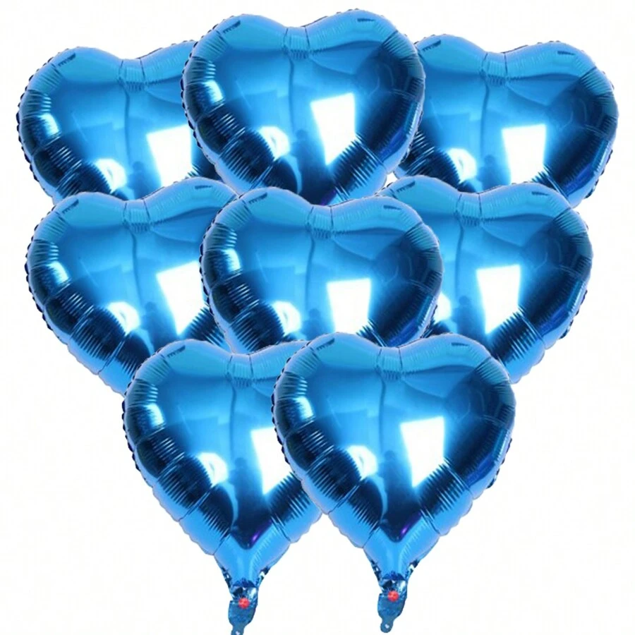 10 Balão Coração Metalizado 22cm 10 Polegadas - Azul Escuro - Visão 1