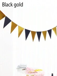 1 件三角旗横幅套装-带绳索和穿线针，适用于家居装饰、生日、毕业典礼、周年纪念、婚礼、新年前夜、订婚派对用品。 - 彩色 - 查看 10