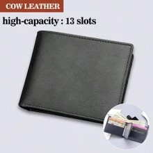 3pcs Men's Gift Set, Men's Leather Wallet Set, Cowhide Ticket Holder Wallet, Short Wallet, Keychain, Ballpoint Pen Set, Valentine's Day Gift For Husband, Brother, Father - Multicolor - View 5