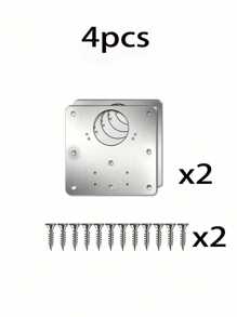 2/4/6/8/10/12/16/20pcs Stainless Steel Cabinet Door Hinge Repair Plate Furniture Cabinet Door Hinge Fixing Installation Piece Hinge Hole Repair Tool With Screws