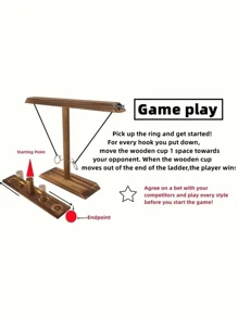 1 件创意木钩环游戏 - 终极室内/室外投掷挑战、派对用品、饮酒游戏、酒吧、家居、派对、节日礼物、万圣节礼物、圣诞节