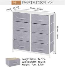 Bedroom Chest Of Drawers, Storage Unit With 8 Fabric Drawers And Metal Frame Storage Organizer For Cloth Towel Wardrobe Toys - Grey - View 5