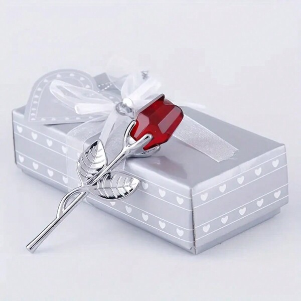 1pc Crystal Roses, Made Of Artificial Crystal And Metal Perfect Fusion, Can Be Used For Gift And Decoration Use, Is The Best , Valentine's Day Gifts, Party Gifts Or Decorations!