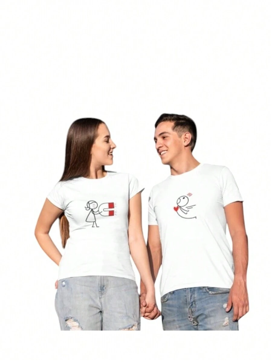 Duo de Playeras Para Parejas - Gris - Ver 1