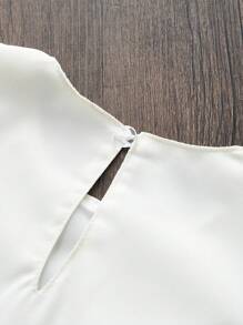 Set casual da 2 pezzi per ragazza, composto da canotta e pantaloncini per l'estate - Beige - Visualizzare 5