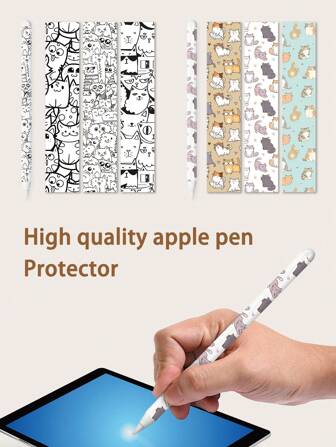 3 ชิ้น/ชุด สติกเกอร์ปากกา Apple Pencil รูปแบบลาย แมวน่ารัก ทำจากวัสดุพีวีซี ปกป้องและตกแต่งปากกา Apple Pencil ของคุณของขวัญที่เหมาะสมสำหรับแม่ ครอบครัว เพื่อน วันเกิด วันหยุด อุปกรณ์เสริมปากกา