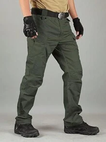 Multi-Pocket Military Tactical Pants For Men - màu xanh lá - Xem 8