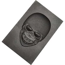 1pc High Density Skull Shaped Graphite Casting Mold, Suitable For Gold And Silver - Complex Design, Metal Tool For Smooth Casting, Perfect For DIY Jewelry And Decor, Casting Tool, Skull Shaped - Black - View 7