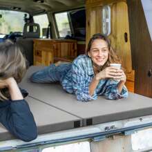 Foldable Camping Mattress Indoor Outdoor Sleeping Mat With Carrying Bag - Grey - View 3